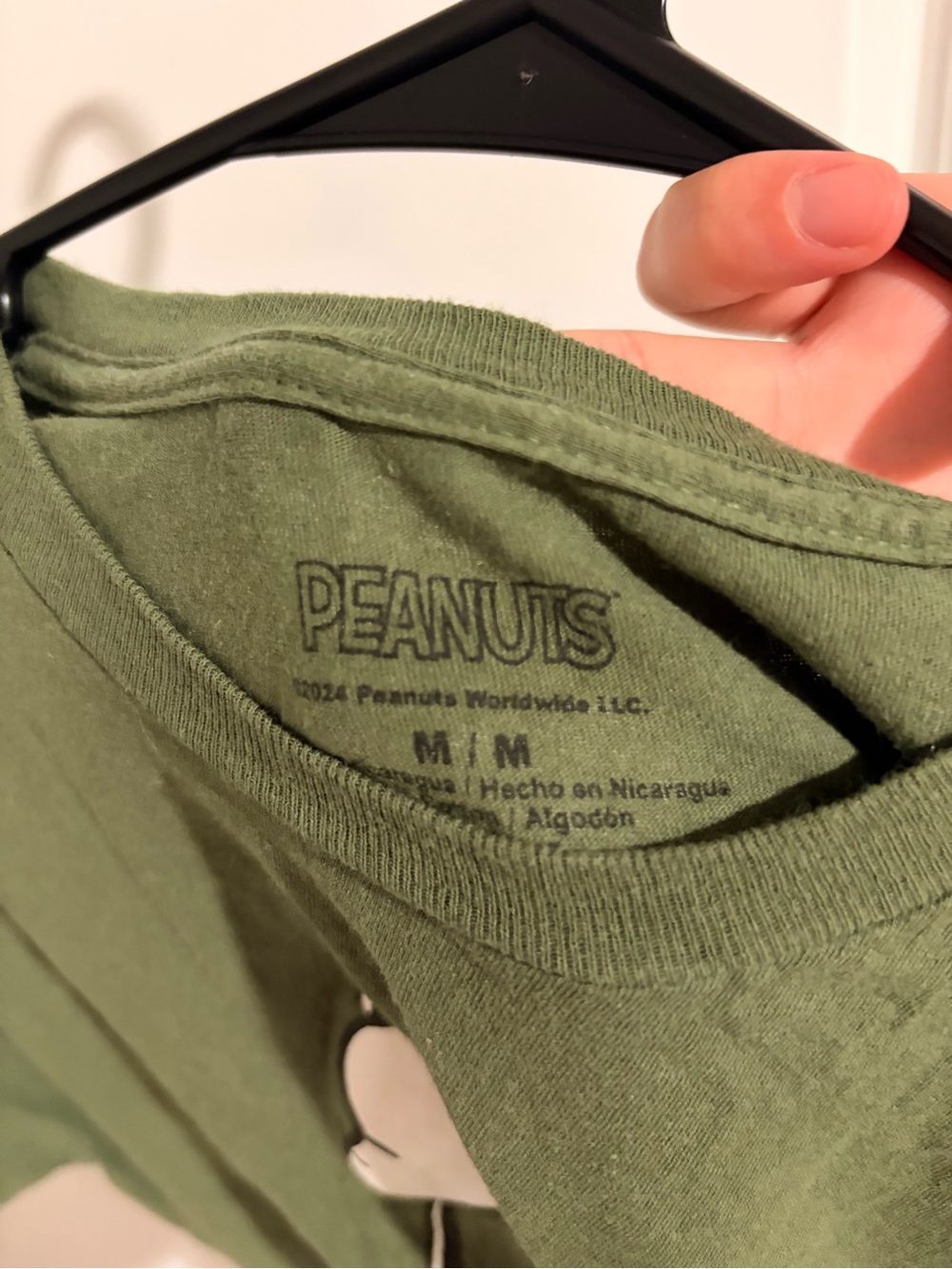 Peanuts Olive Green Snoopy & Woodstock Graphic Tee - Picture 3 of 3